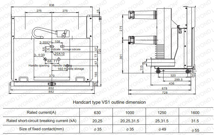 VS1-24 Indoor High Voltage Vacuum Circuit Ngalih