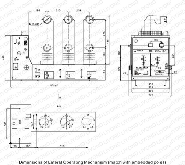 EP-12C vidinis HV Vakuuminis jungiklis 12kV skirstomųjų įrenginių 