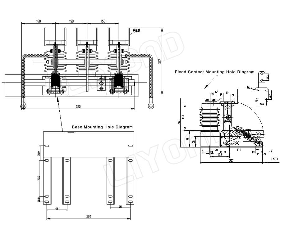 JN15-12 earthing switch drawing